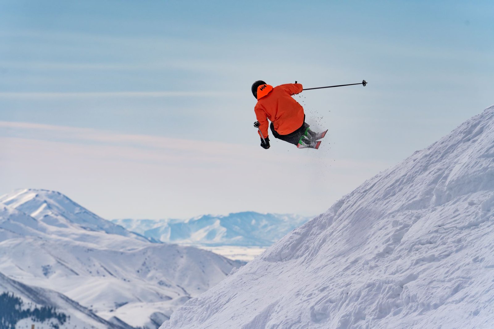Jim Ryan getting air on a steep run at Sun Valley.