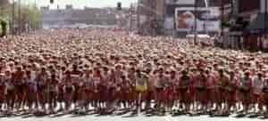 On the run--Bloomsday start 1990. Photo: Courtesy of Van Gundy