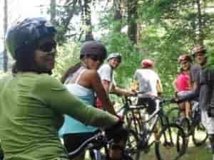 Photo of female bikers.