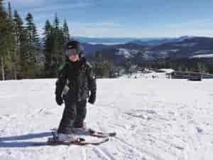 Demonstrating the wedge at Mt. Spokane. Photo: Amy Silbernagel McCaffree