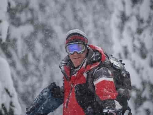 Jim Bolser shooting in the snow. Photo courtesy Kyle Hamilton