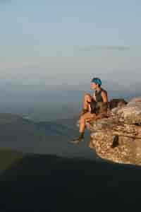 Laura and her companion overlooking the valley. // Photo courtesy of Laura Talaga.