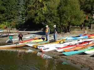 Kayaks ready and waiting for the water leg of the Rathdrum Adventure Race. // Photo courtesy of the Rathdrum Chamber of Commerce.