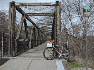 Photo of the Ben Burr Trail bridge by Hank Greer.