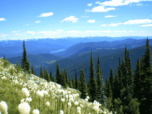 Photo of Priest Lake from Thunder Mountain by Holly Weiler.