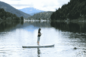 Photo of paddle boarder courtesy of SUP Rents.