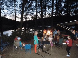 Photo of families camping together by Amy S. McCaffree.