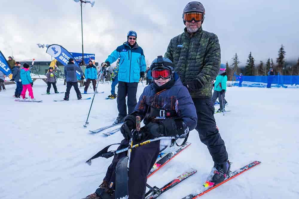 Photo of skier in the Mt. Spokane Adaptive Ski & Snowboard Program at Mt. Spokane by Aaron Theisen.