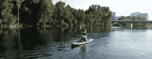 Photo of family paddleboarding on the Spokane River.