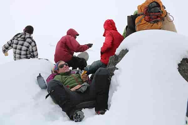 Photo of climbers taking a break.