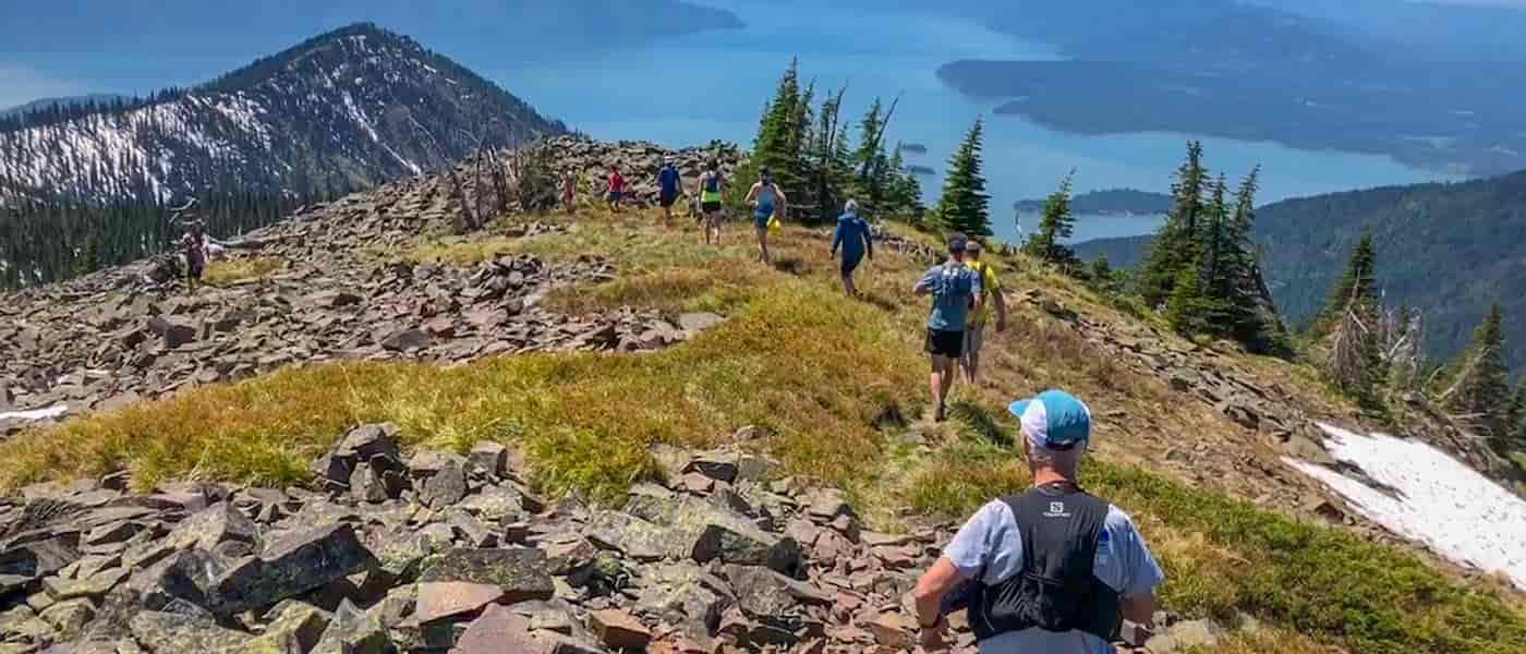 Photo of trail runners on top of Roundtop Mountain.