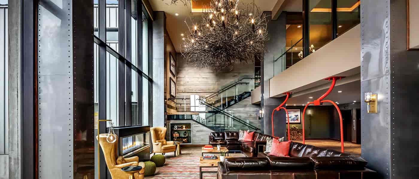 The lobby of The Josie at Red Mountain.