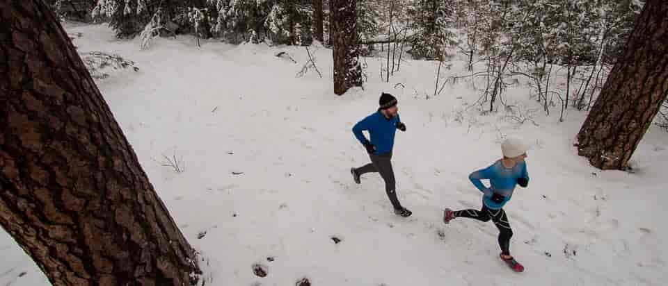 Photo of runners taken from above.