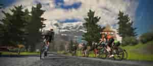 Photo of Zwift virtual reality screen.