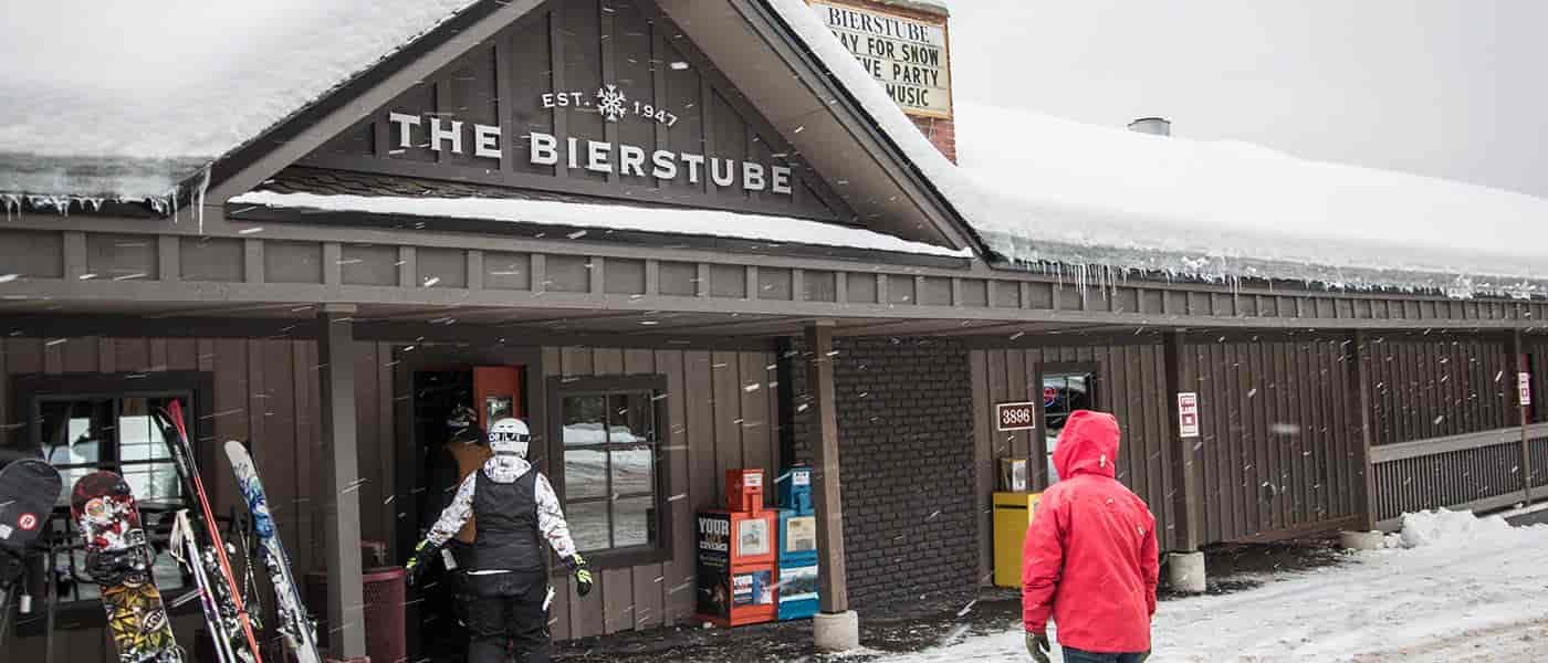Photo from outside the Bierstube looking towards the entrance.