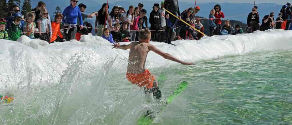 Kid pond skimming at Schweitzer_photo courtesy Schweitzer Mountain Resort.