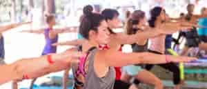 Yoga practitioners at Spokatopia