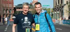 Portrait of Don Kardong and Jon Neill downtown Spokane.