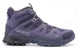 Purple hiking boots.
