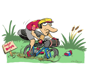 Swamp of doom bike riding illustration by Justin Short.