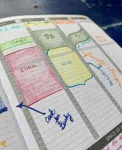 Close-up of planner .