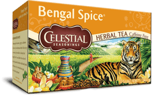 Celestial Seasonings herbal tea box.