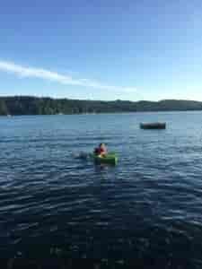 Sarah's daughter kayaking at Hood Canal.